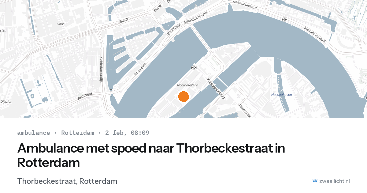 Ambulance met spoed naar Thorbeckestraat in Rotterdam — 2 feb 2026