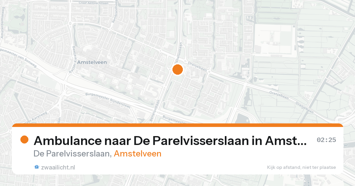 Ambulance naar De Parelvisserslaan in Amstelveen — 25 aug 2026