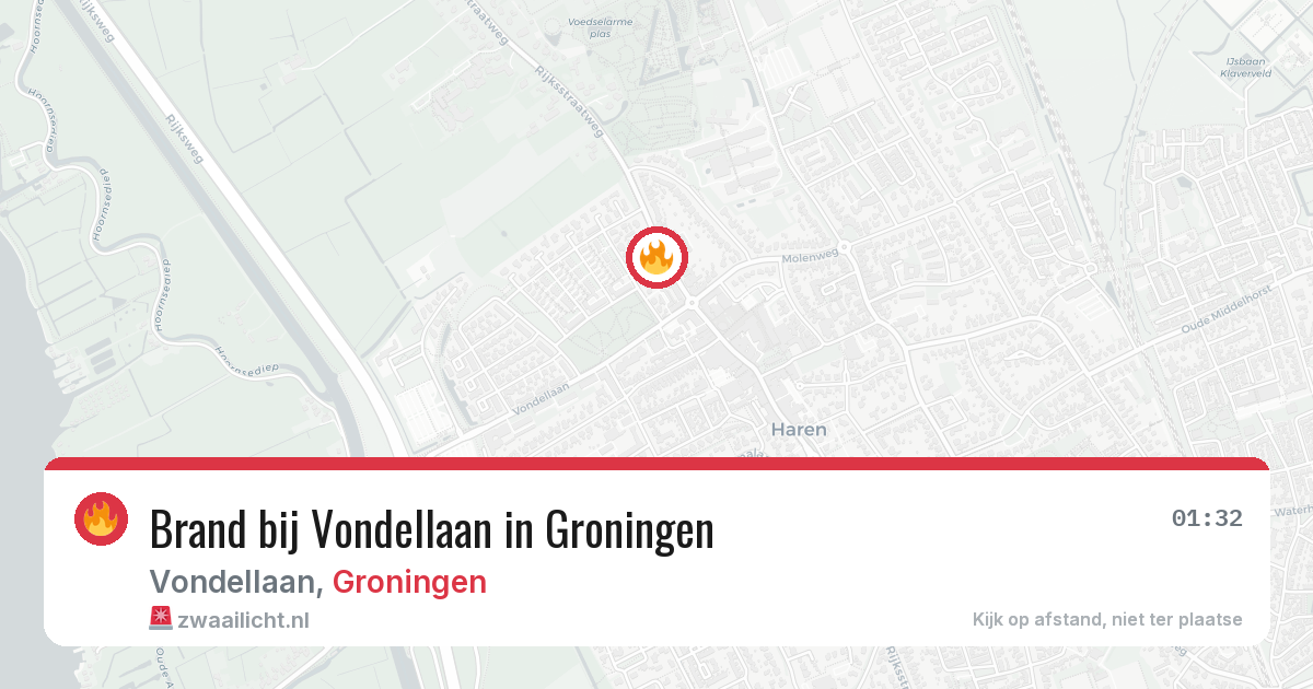 Brand bij Vondellaan in Groningen — 30 mei 2026
