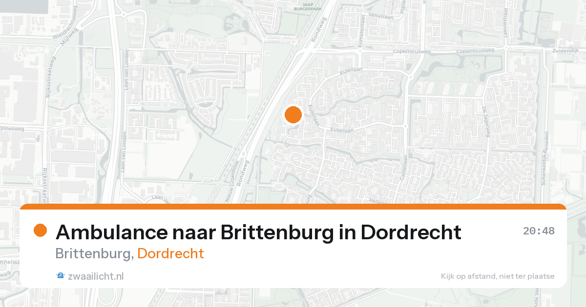 Ambulance naar Brittenburg in Dordrecht — 16 aug 2026