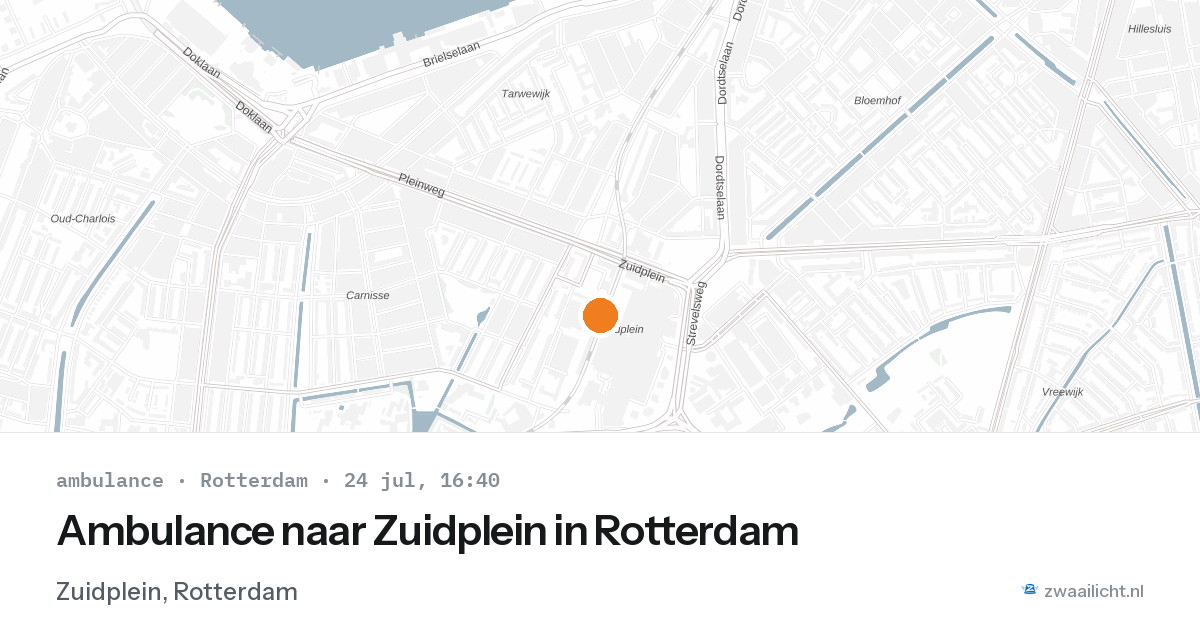 Ambulance naar Zuidplein in Rotterdam — 24 jul 2026