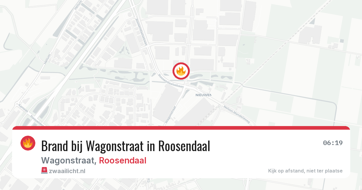 Brand bij Wagonstraat in Roosendaal — 23 jun 2026