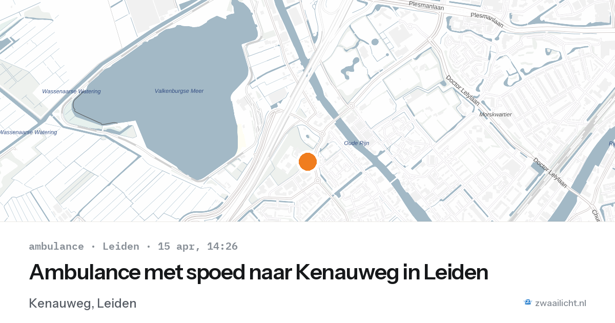 Ambulance met spoed naar Kenauweg in Leiden — 15 apr 2026