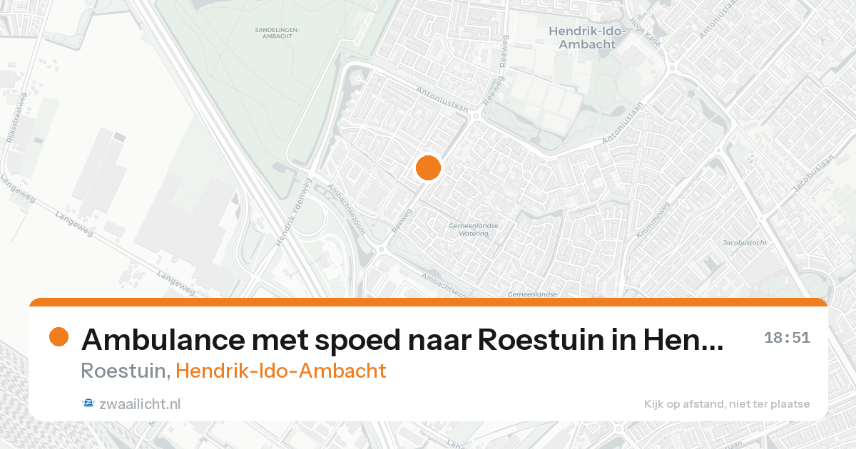 Ambulance met spoed naar Roestuin in Hendrik-Ido-Ambacht — 16 aug 2026