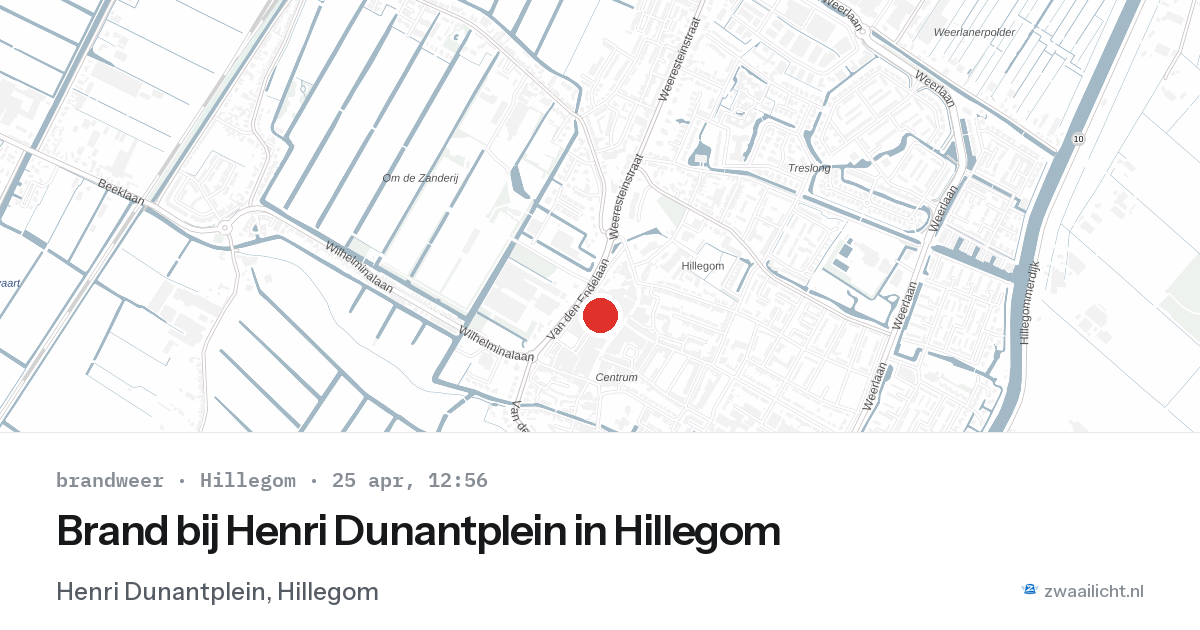 Brand bij Henri Dunantplein in Hillegom — 25 apr 2026