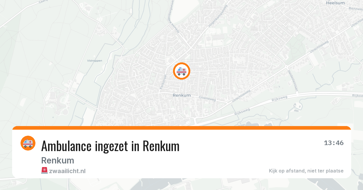 Ambulance ingezet in Renkum — 17 apr 2026