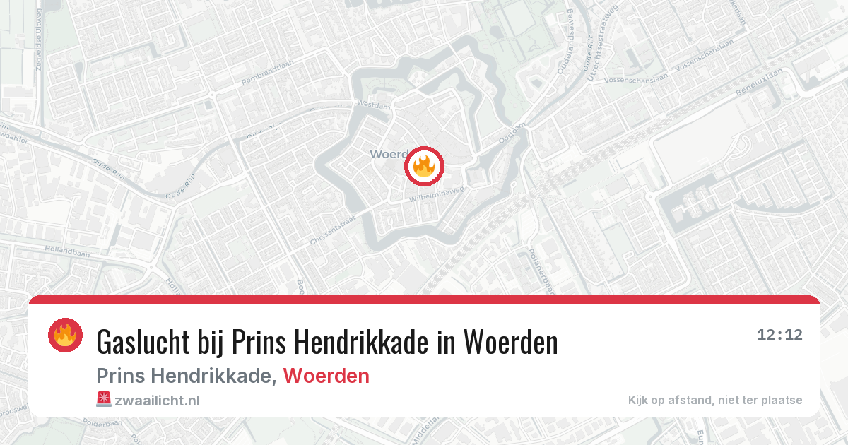 Gaslucht bij Prins Hendrikkade in Woerden — 29 jan 2026