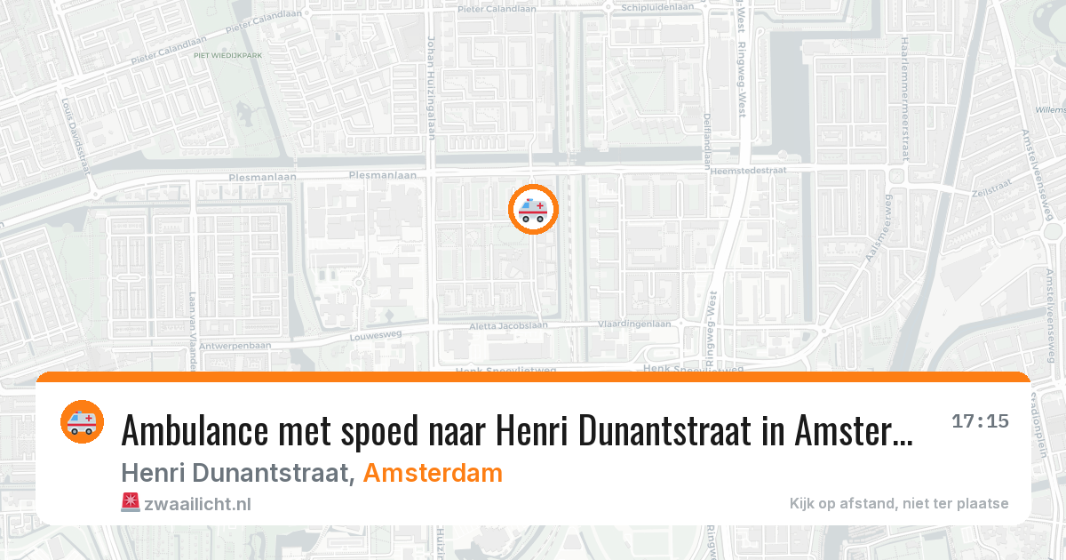 Ambulance met spoed naar Henri Dunantstraat in Amsterdam — 2 jun 2026