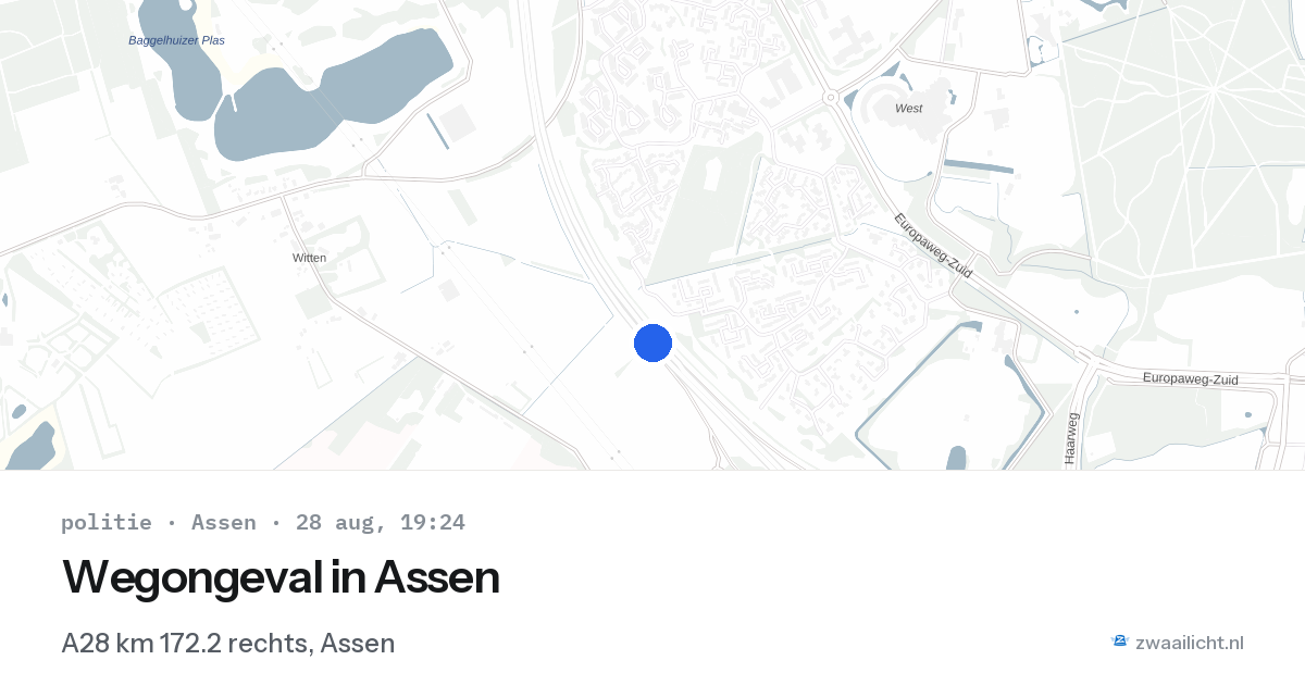 Wegongeval in Assen — 28 aug 2026