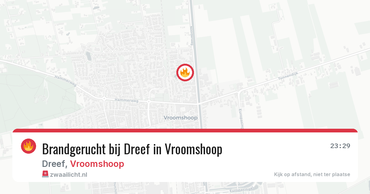 Brandgerucht bij Dreef in Vroomshoop — 14 mei 2026