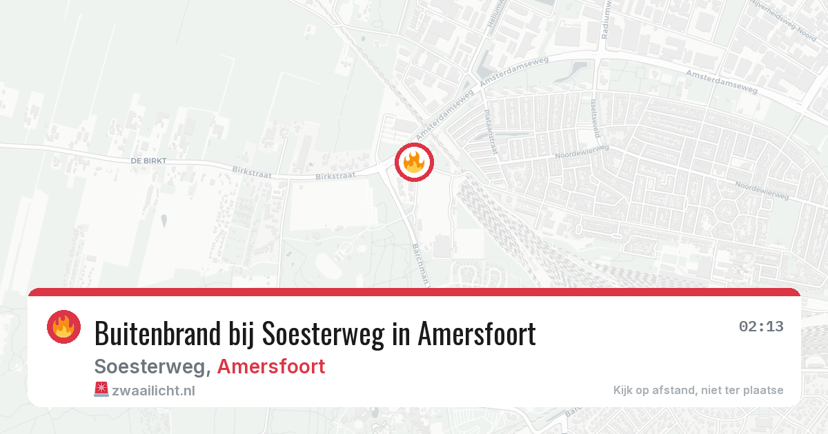 Buitenbrand bij Soesterweg in Amersfoort — 20 mrt 2026