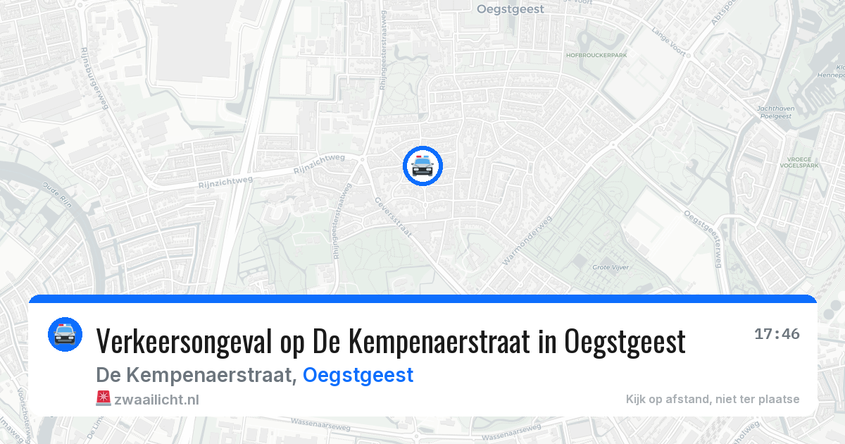 Verkeersongeval op De Kempenaerstraat in Oegstgeest — 6 mei 2026
