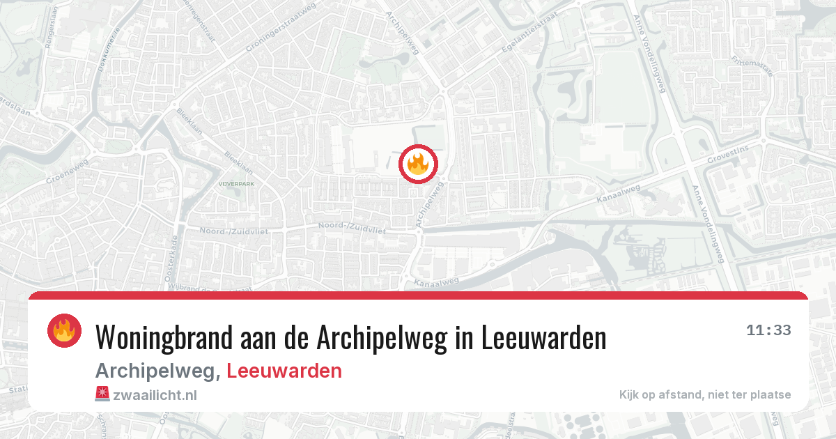 Woningbrand aan de Archipelweg in Leeuwarden — 18 jun 2026