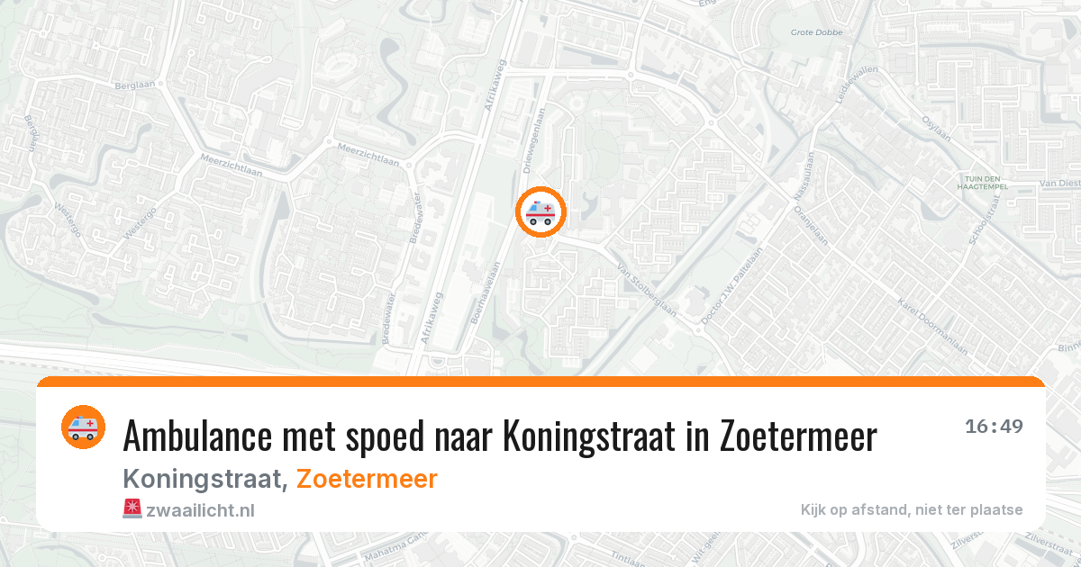 Ambulance met spoed naar Koningstraat in Zoetermeer — 29 jun 2026