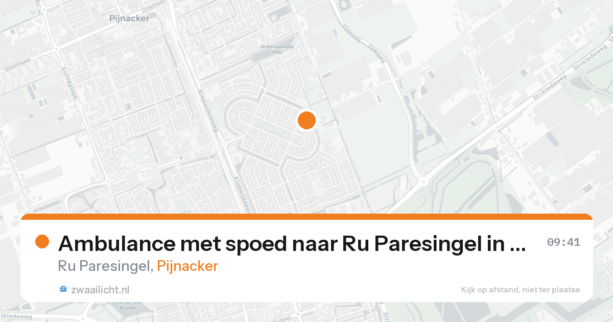 Ambulance met spoed naar Ru Paresingel in Pijnacker — 21 aug 2026