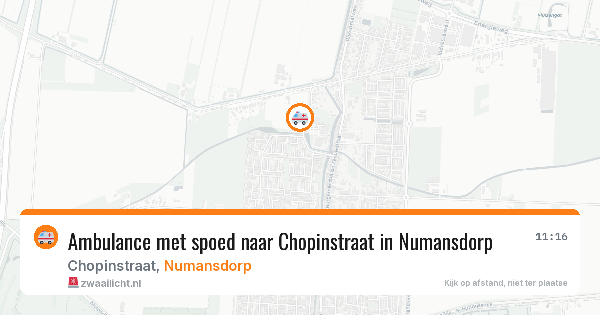 Ambulance met spoed naar Chopinstraat in Numansdorp — 16 mrt 2026