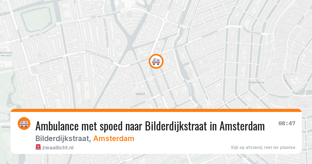 Ambulance met spoed naar Bilderdijkstraat in Amsterdam — 14 mei 2026