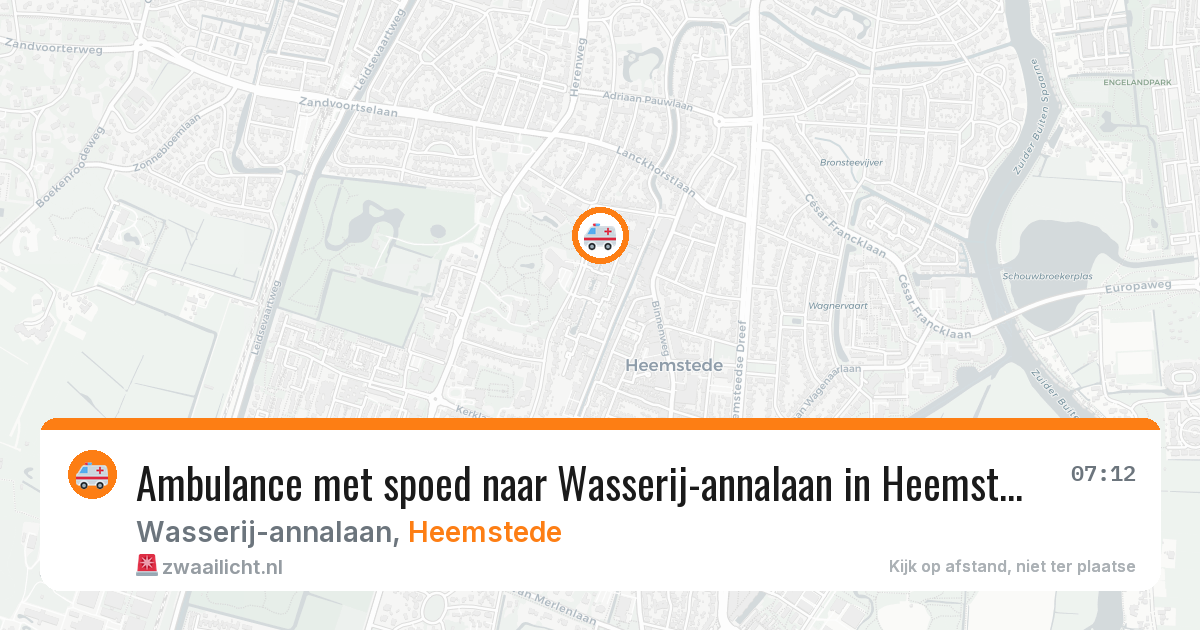 Ambulance met spoed naar Wasserij-annalaan in Heemstede — 24 jan 2026