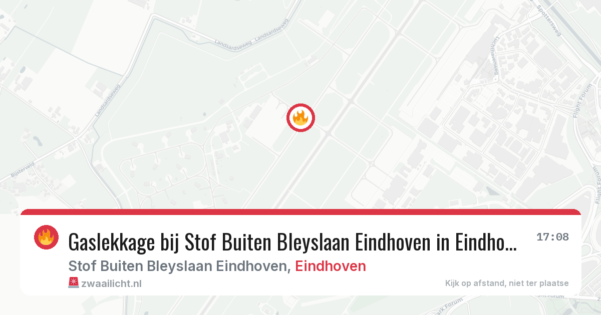 Gaslekkage bij Stof Buiten Bleyslaan Eindhoven in Eindhoven — 18 apr 2026