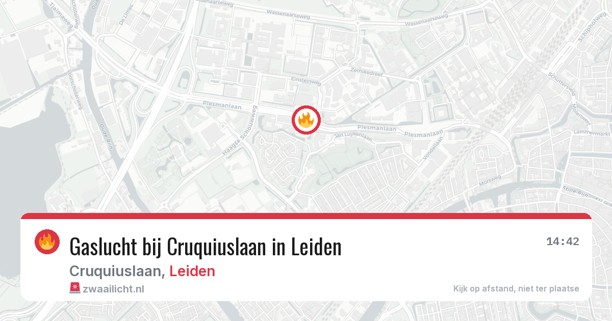 Gaslucht bij Cruquiuslaan in Leiden — 21 mei 2026