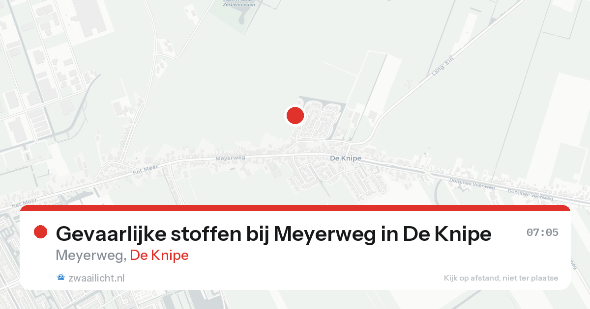 Gevaarlijke stoffen bij Meyerweg in De Knipe — 14 aug 2026