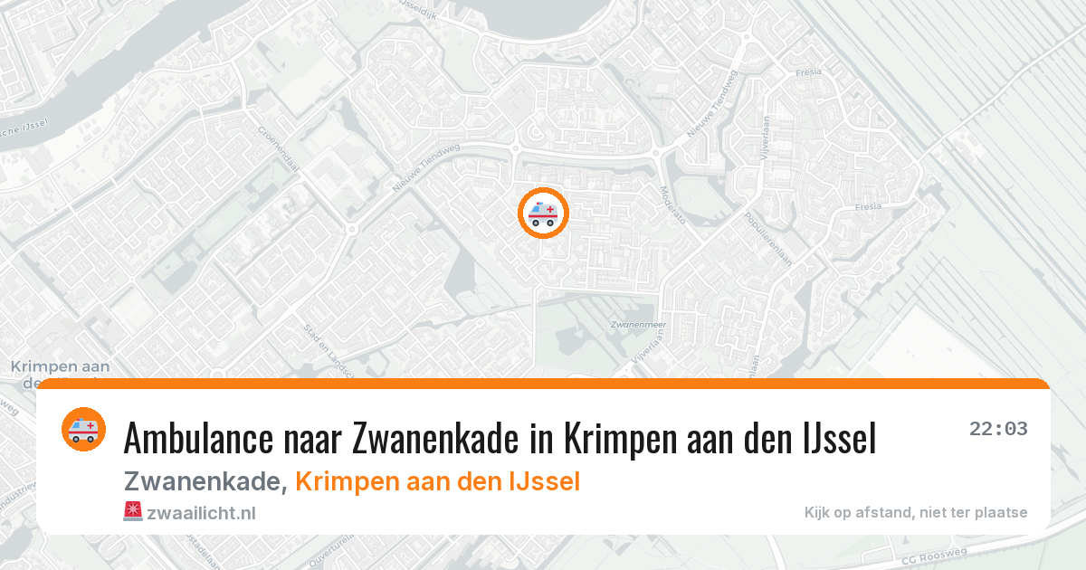 Ambulance naar Zwanenkade in Krimpen aan den IJssel — 9 aug 2026