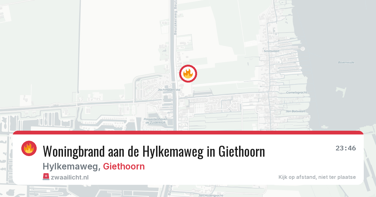 Woningbrand aan de Hylkemaweg in Giethoorn — 18 mrt 2026