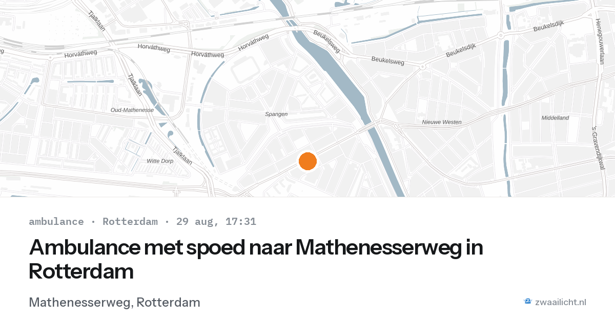 Ambulance met spoed naar Mathenesserweg in Rotterdam — 29 aug 2026