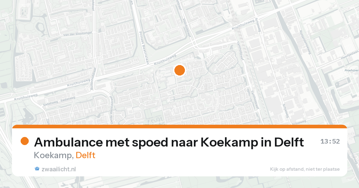 Ambulance met spoed naar Koekamp in Delft — 20 aug 2026