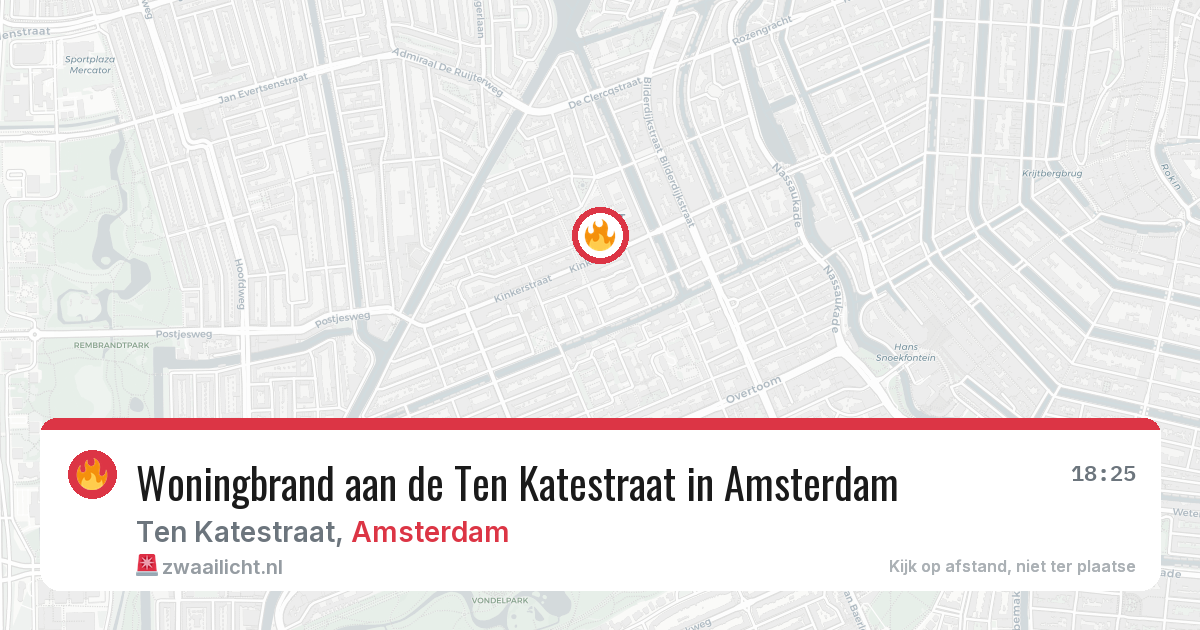 Woningbrand aan de Ten Katestraat in Amsterdam — 5 mrt 2026
