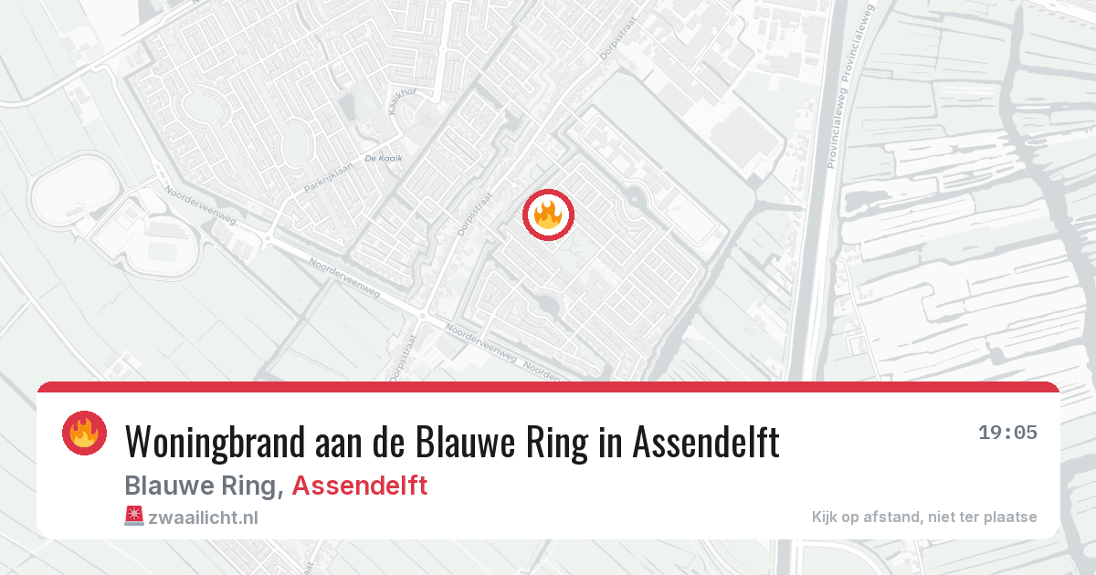 Woningbrand aan de Blauwe Ring in Assendelft — 9 jun 2026