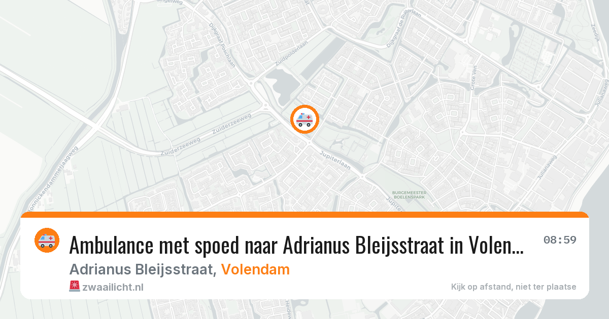 Ambulance met spoed naar Adrianus Bleijsstraat in Volendam — 30 mrt 2026