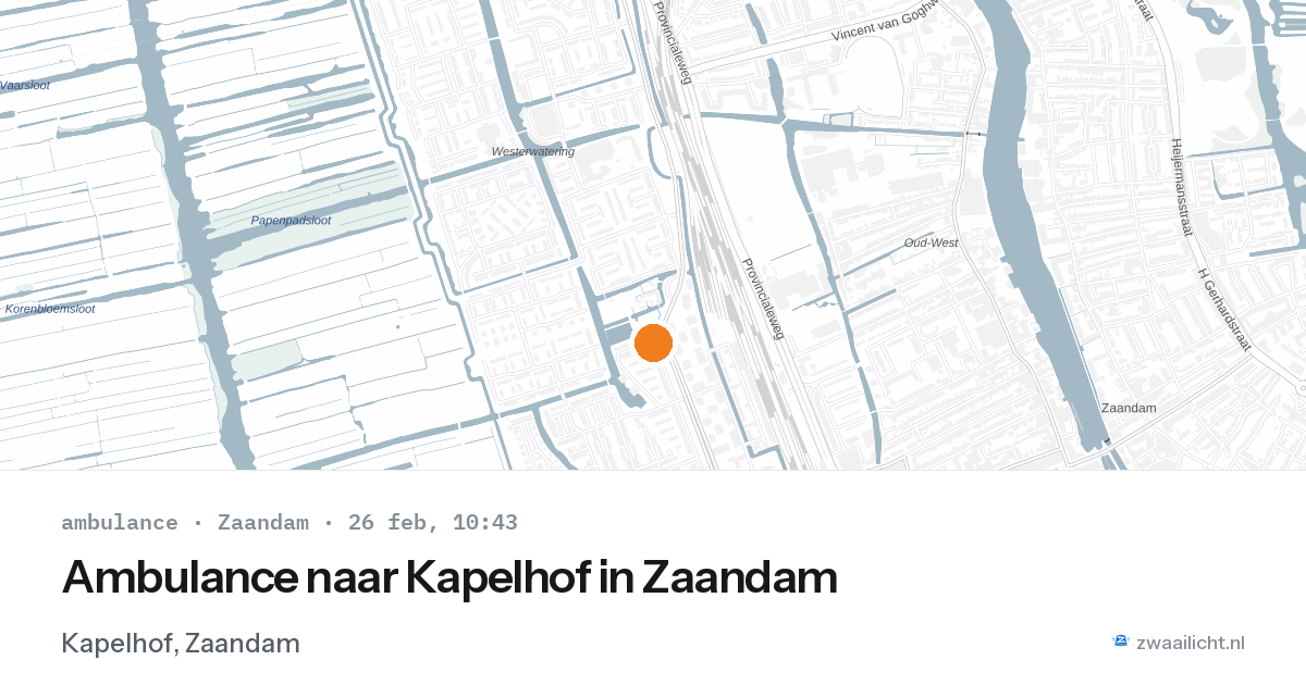 Ambulance naar Kapelhof in Zaandam — 26 feb 2026
