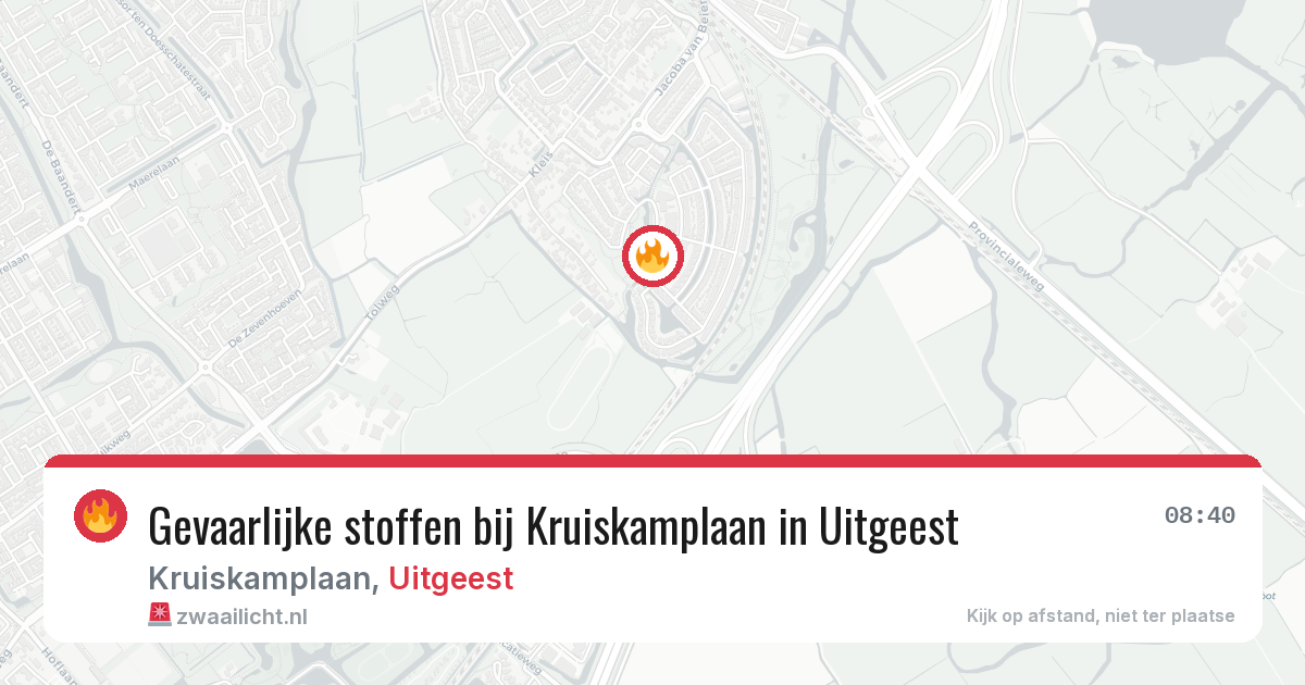 Gevaarlijke stoffen bij Kruiskamplaan in Uitgeest — 6 apr 2026