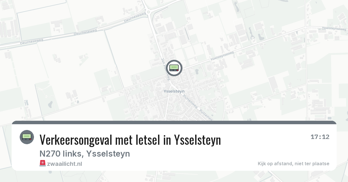 Verkeersongeval met letsel in Ysselsteyn — 7 jun 2026
