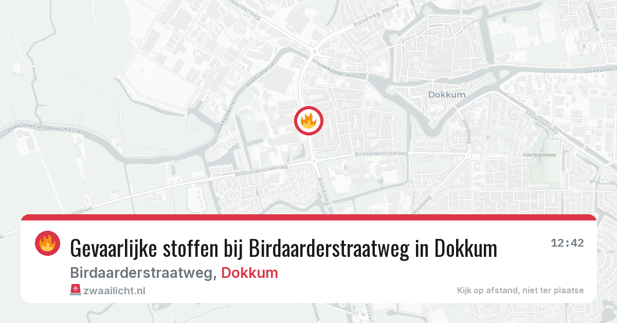 Gevaarlijke stoffen bij Birdaarderstraatweg in Dokkum — 13 mei 2026