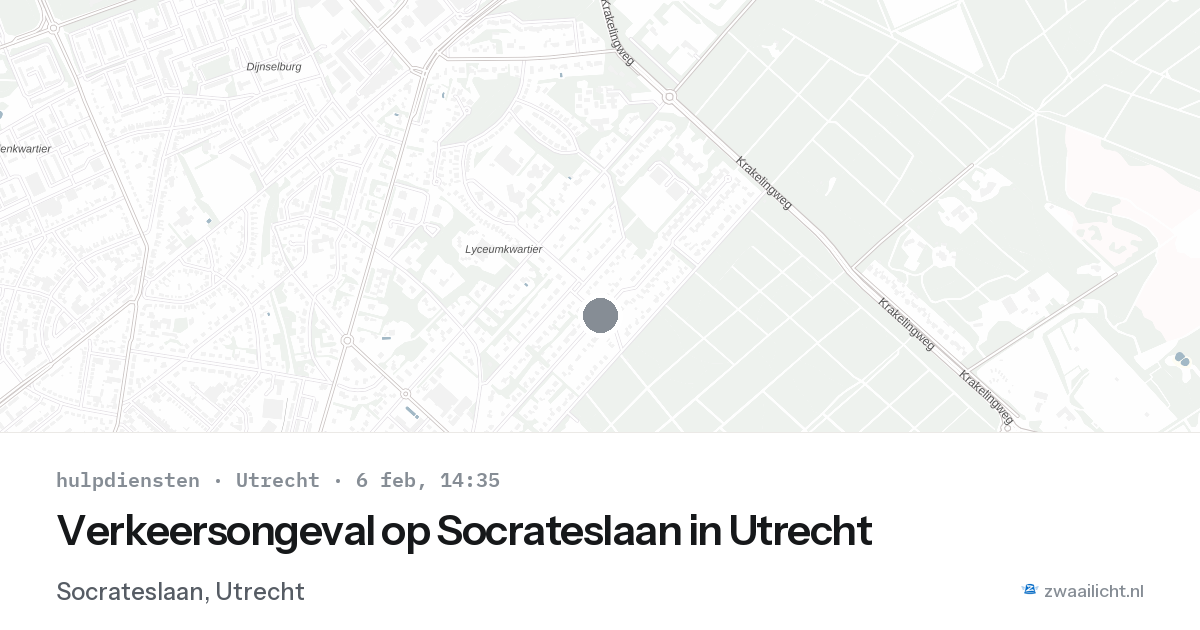 Verkeersongeval op Socrateslaan in Utrecht — 6 feb 2026
