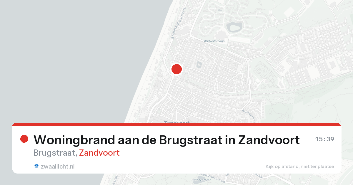 Woningbrand aan de Brugstraat in Zandvoort — 30 jan 2026