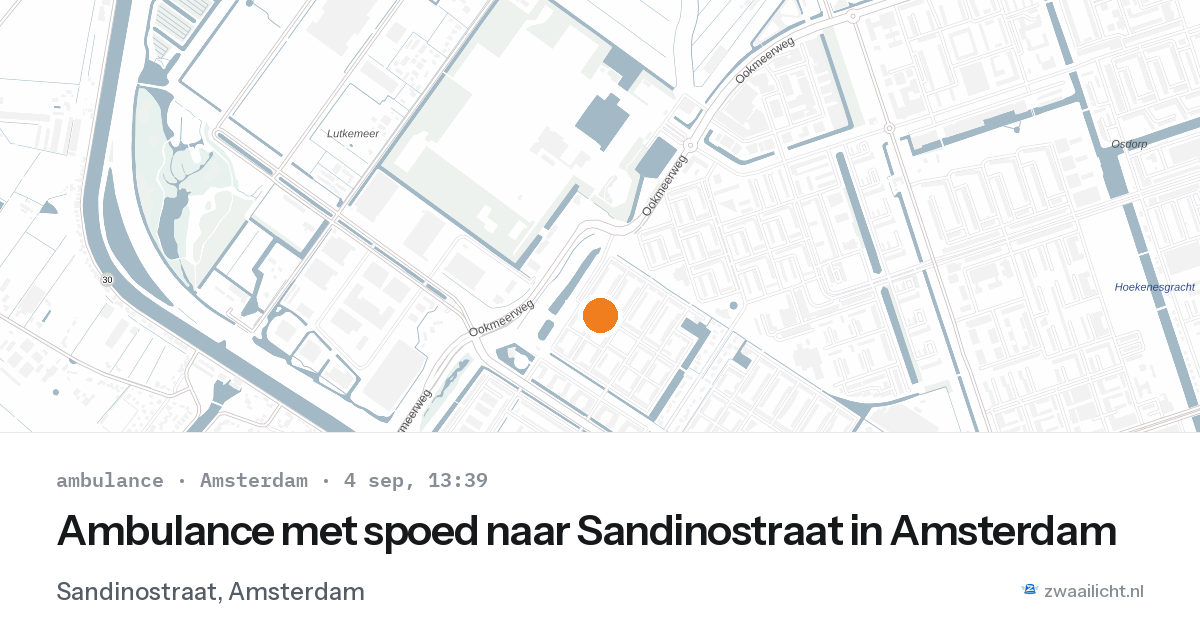 Ambulance met spoed naar Sandinostraat in Amsterdam — 4 sep 2026