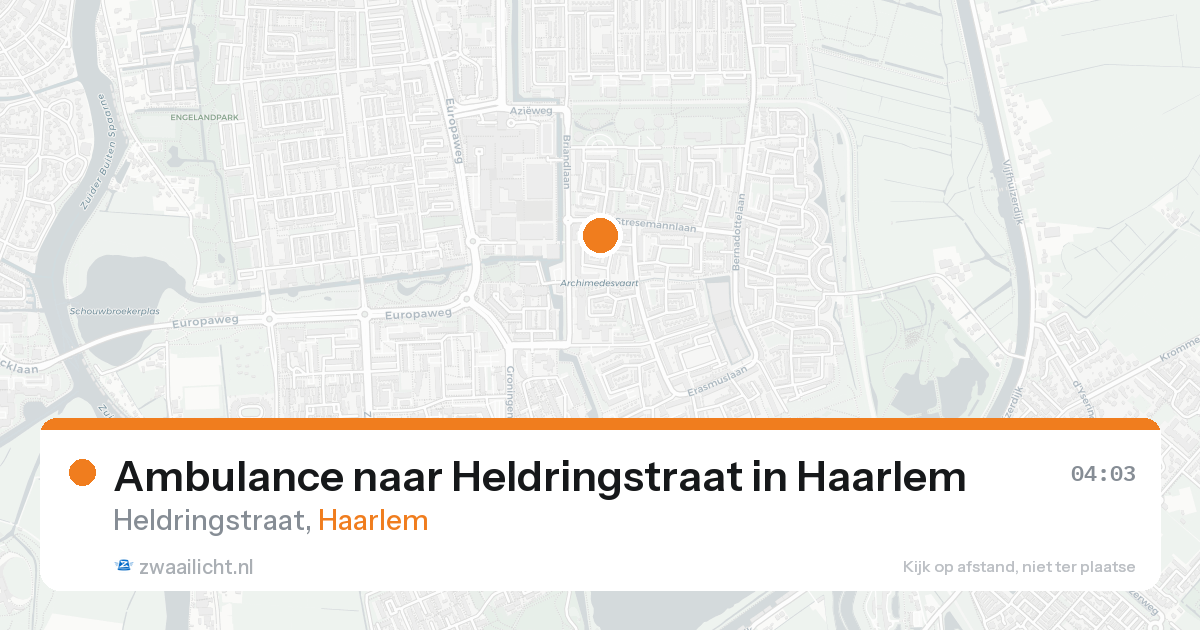 Ambulance naar Heldringstraat in Haarlem — 17 aug 2026