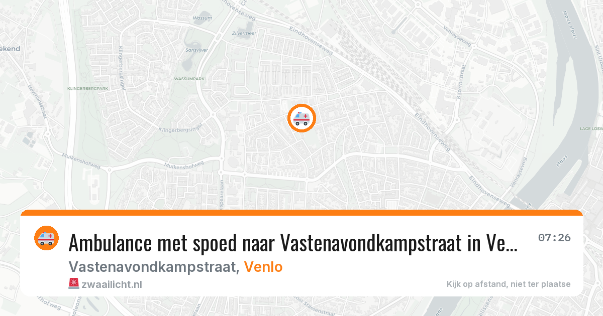 Ambulance met spoed naar Vastenavondkampstraat in Venlo — 1 aug 2026
