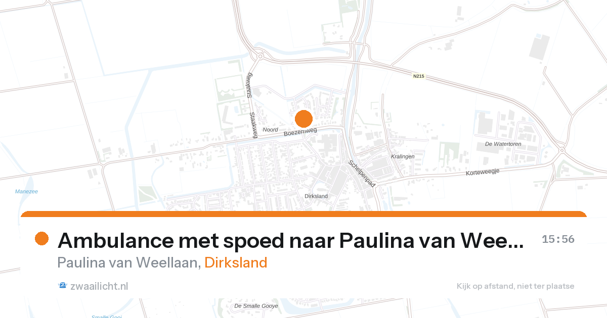 Ambulance met spoed naar Paulina van Weellaan in Dirksland — 17 mrt 2026