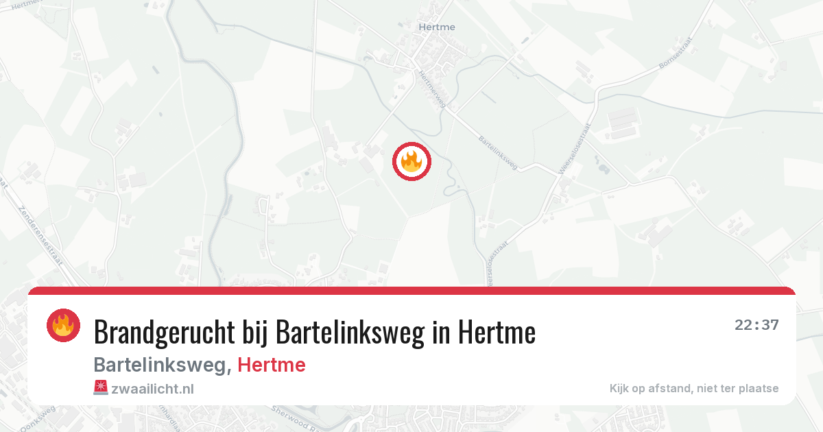 Brandgerucht bij Bartelinksweg in Hertme — 1 mei 2026