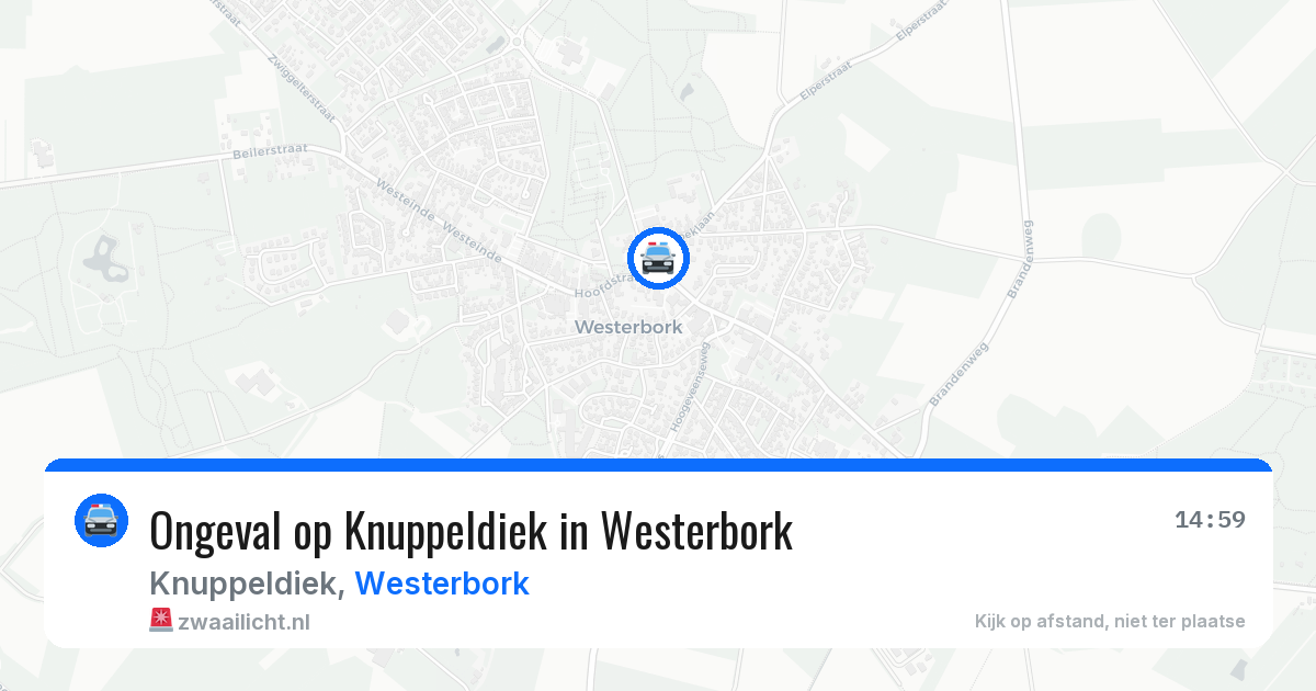 Ongeval op Knuppeldiek in Westerbork — 10 jul 2026