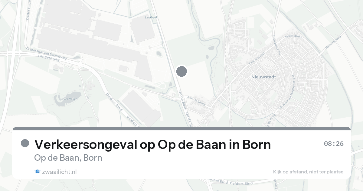 Verkeersongeval op Op de Baan in Born — 14 aug 2026