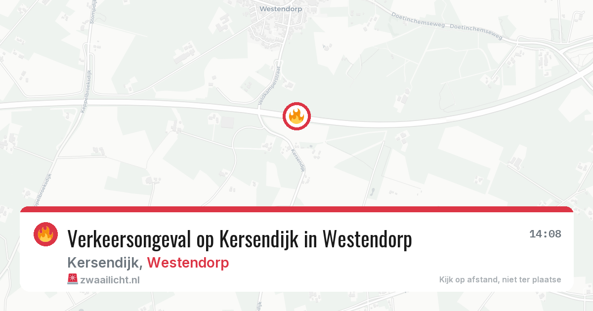 Verkeersongeval op Kersendijk in Westendorp — 19 jul 2026