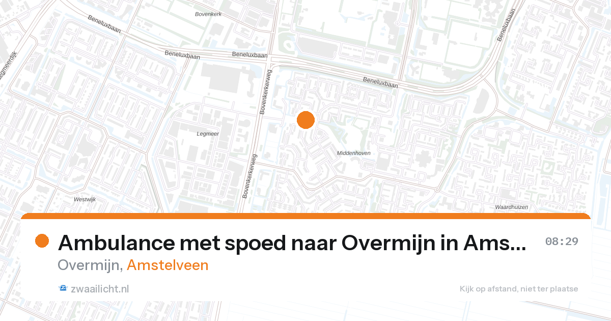Ambulance met spoed naar Overmijn in Amstelveen — 26 jun 2026
