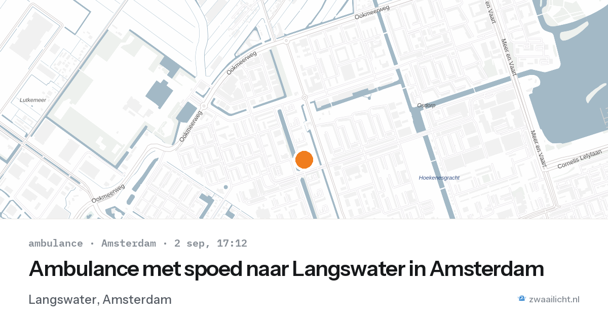 Ambulance met spoed naar Langswater in Amsterdam — 2 sep 2026