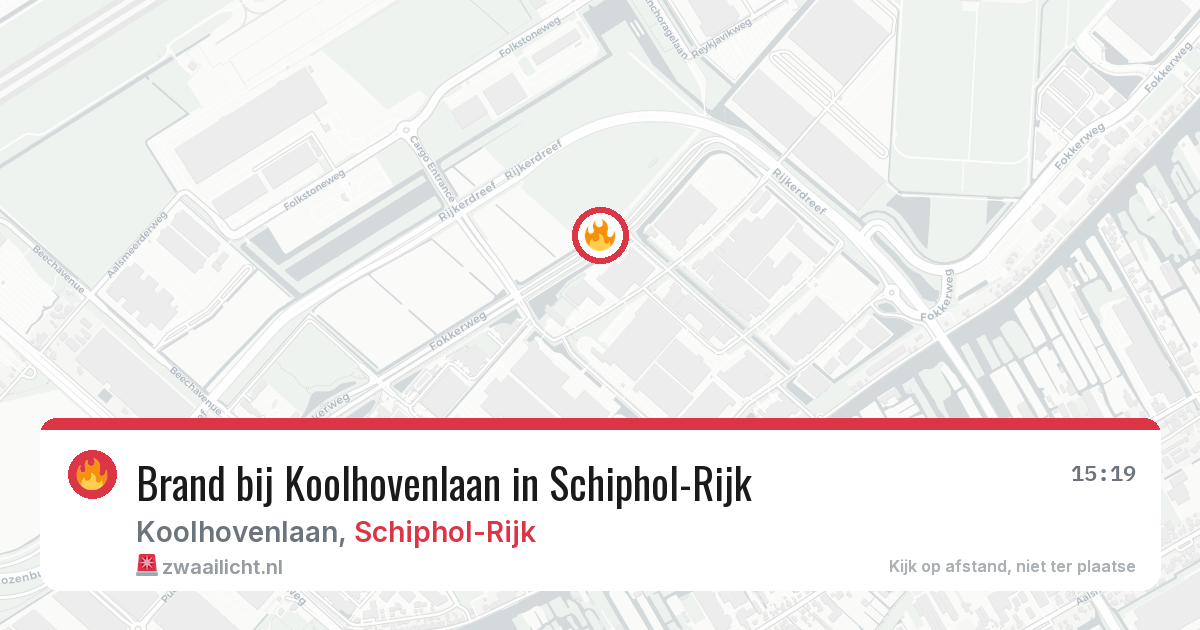 Brand bij Koolhovenlaan in Schiphol-Rijk — 13 aug 2026