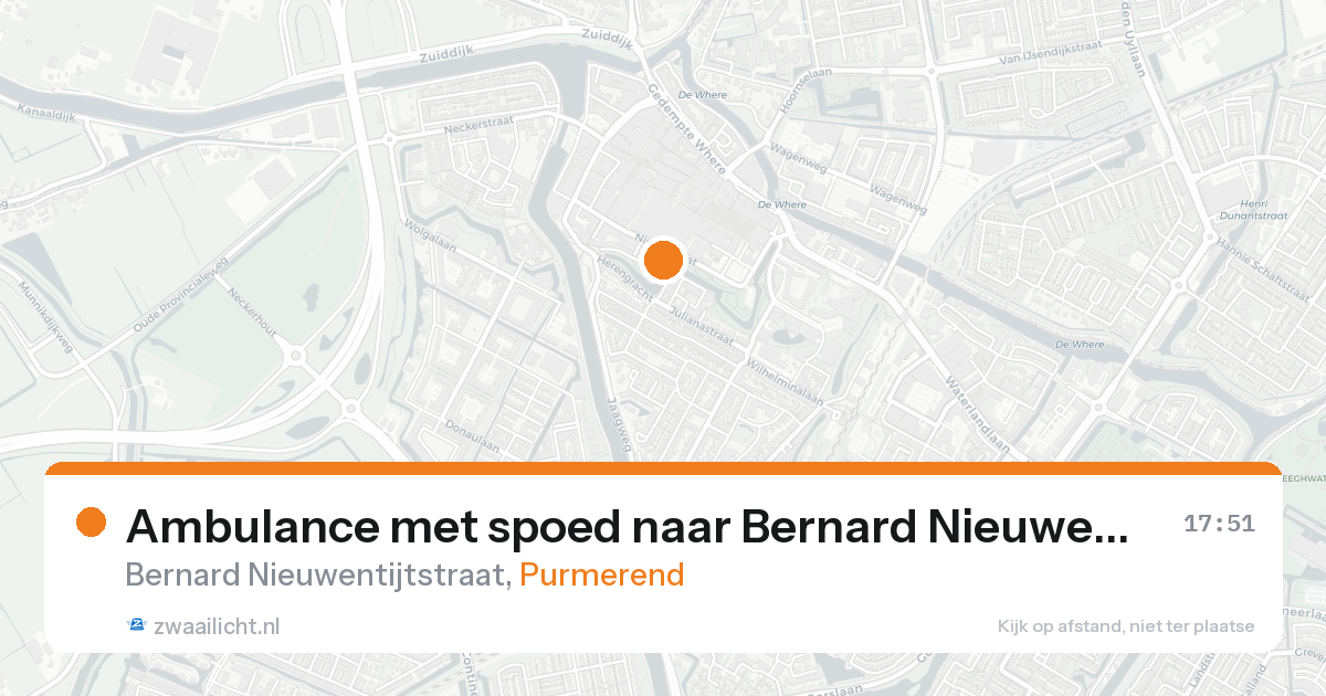 Ambulance met spoed naar Bernard Nieuwentijtstraat in Purmerend — 16 aug 2026